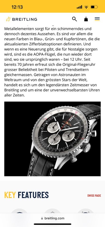 BREITLING NAVITIMER B01 CHRONOGRAPH 46 - AB0137211B1P1 in Groß-Rohrheim