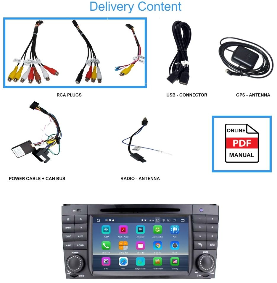 7" Touchscreen Android Autoradio GPS Navi CarPlay für Mercedes Be in Neuss