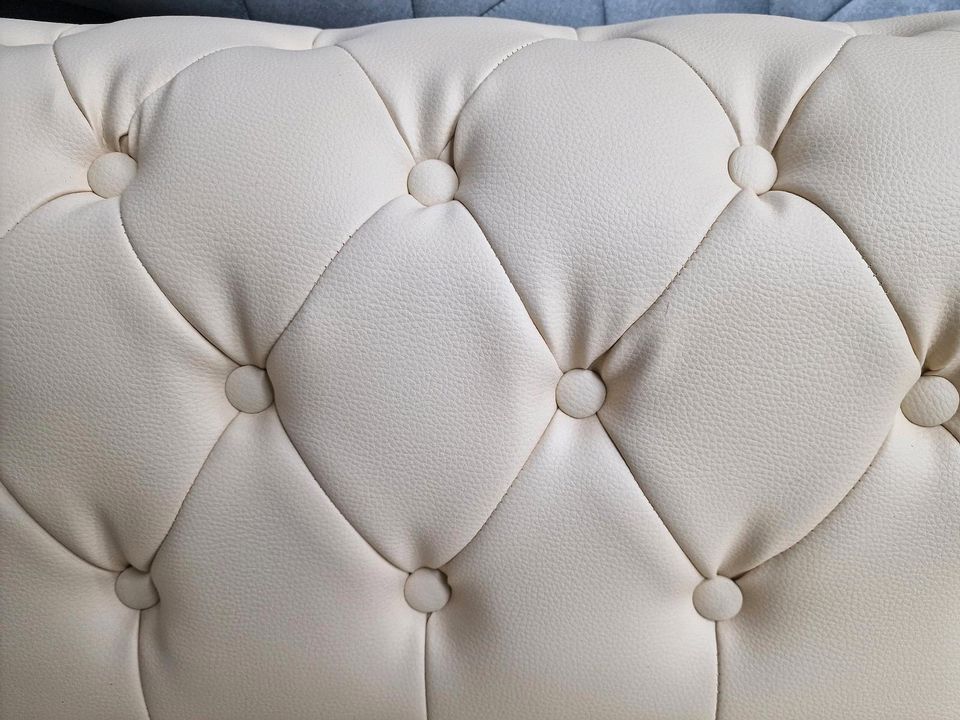 ⭐Sofa 2 Sitzer beige Couch Chesterfield⭐ wohnen Wohnzimmer Möbel Wurm in Osnabrück