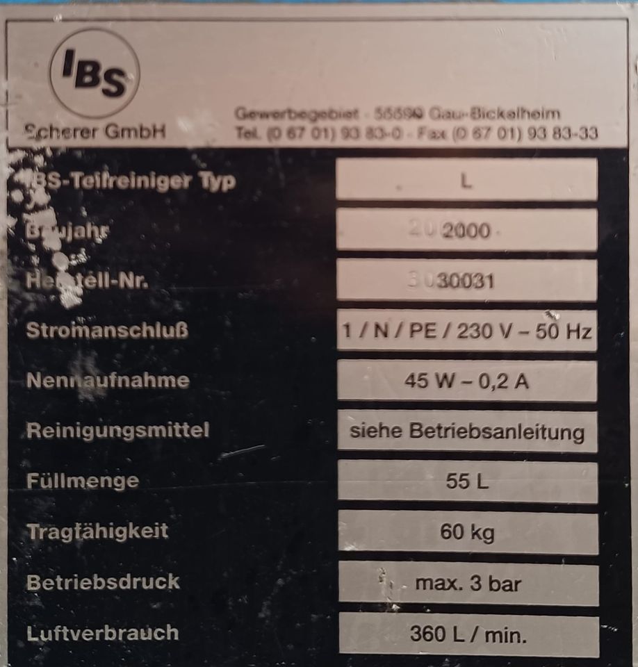 Teilereinigungsgerät IBS in Heilsbronn