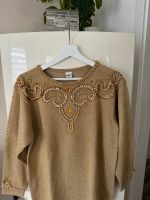 Goldener Strickpullover mit Pailletten und Strass S 36 Strick Niedersachsen - Osnabrück Vorschau