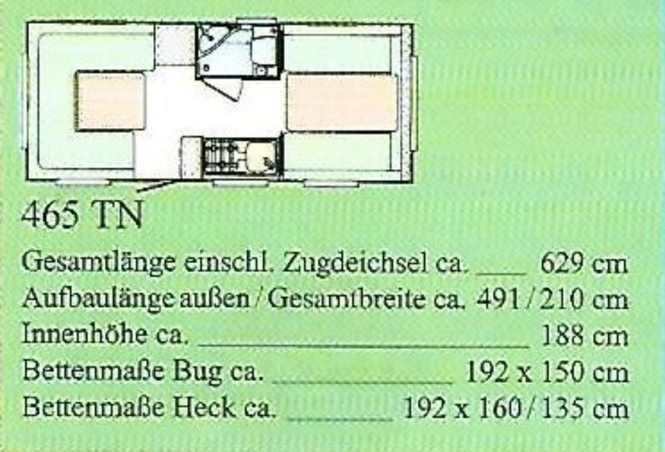 Wohnwagen Bürstner Club 465 TN in Freiberg