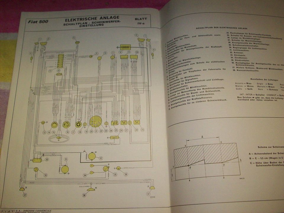 Fiat 500 Werkstatthandbuch Einstell-Daten Anleitung 1973 in Rodgau