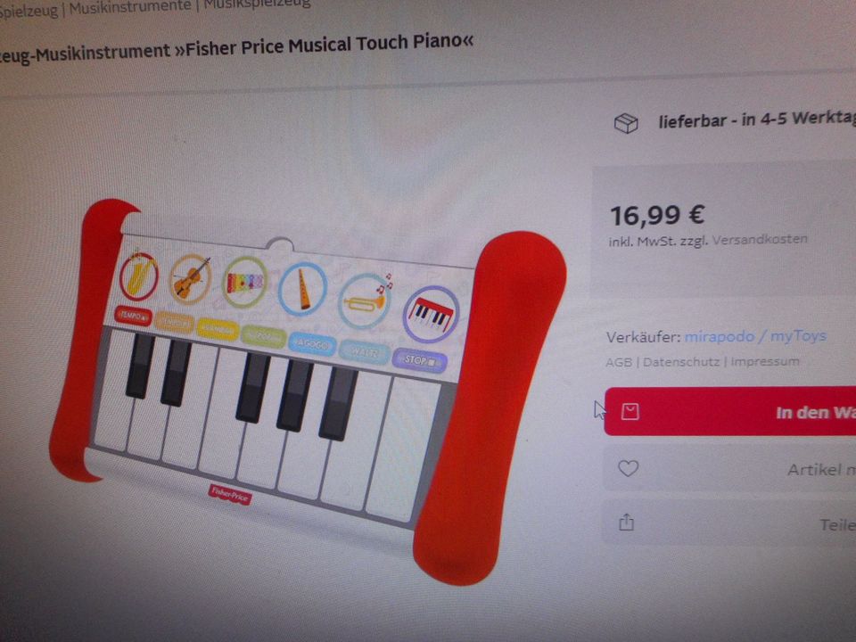 3 neue Spielzeug Fisher Price Piano , Chicco Simba Paket Neu in Markt Rettenbach