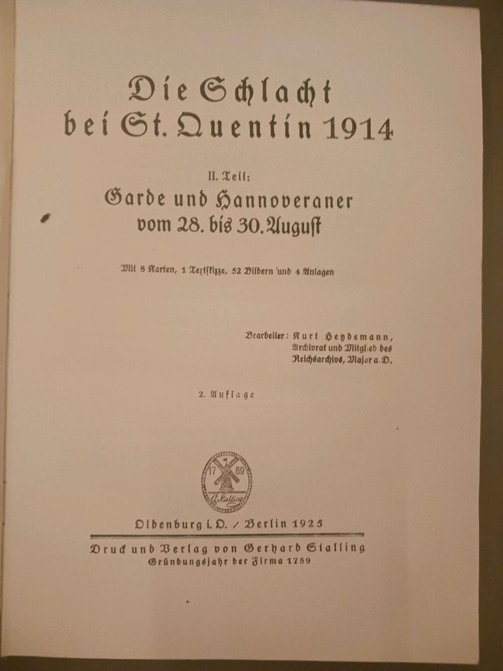 DIE SCHLACHT BEI ST. QUENTIN TEIL 1+2; Reichsarchiv, I. Weltkrieg in Meppen