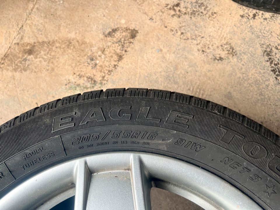 4Stk. VW Räder auf ALU-Felgen  205/55R16  91W in Straußfurt