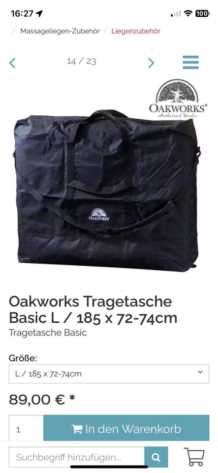 Oakworks Tragetasche Basic Gr. L in Tangstedt 