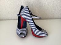 Plateau High Heels,Buffalo,Größe 39,Blau,Weiß,Rot,Rockabilly Berlin - Treptow Vorschau