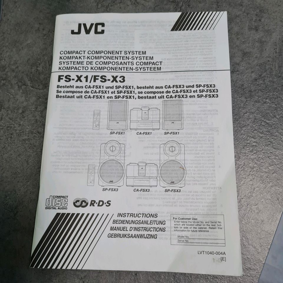 Mini Stereoanlage JVC FS-X1 mit Rack in Essen