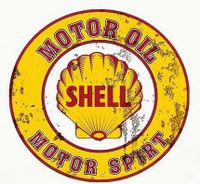 Rundes Blechschild von SHELL - Motor Oil - Motor Spirt Baden-Württemberg - Mannheim Vorschau