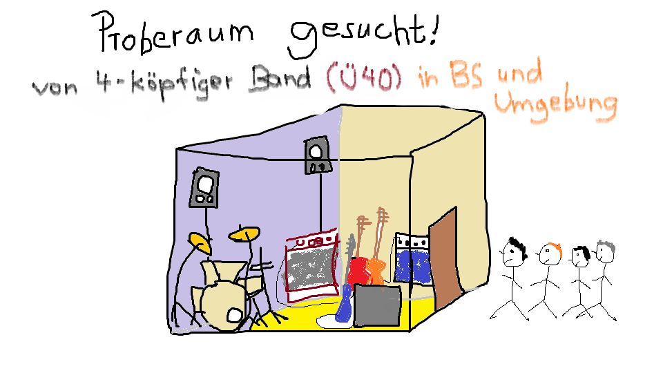 Proberaum für Band gesucht (4 Personen Ü40) in BS und Umgebung in Braunschweig