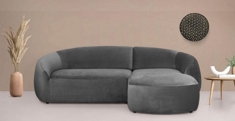 Ecksofa ❤ 255x170 cm Samt Grau LeGer Yani in Köln