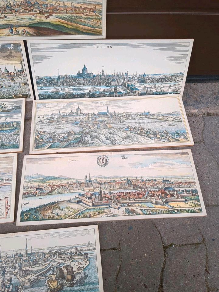 Drucke. Stadtpanorama. Kunstdrucke. Mittelalterliche Darstellunge in Aerzen