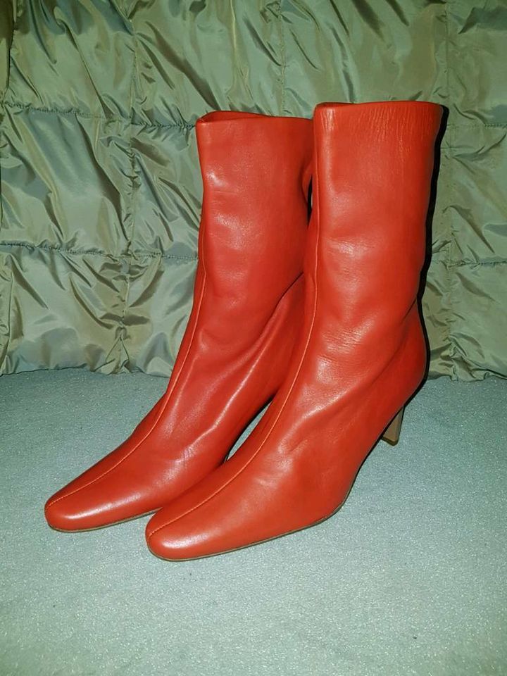 ++ Rote Stretch Echtleder Stiefel Jaime Mascaro 40 wNEU ++ in Willich