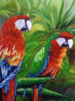 Bild Papageien Keilrahmen 80x100 cm Gemälde Dortmund - Mitte Vorschau