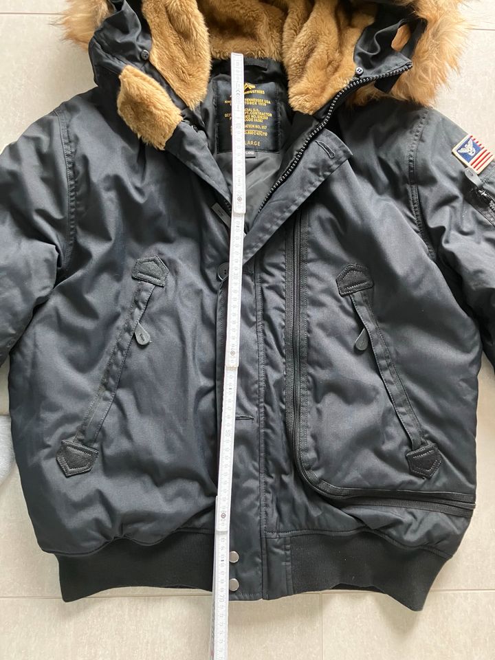 Alpha Industries Herren Jacke Bomberjacke Fell schwarz Größe XXL in Velen