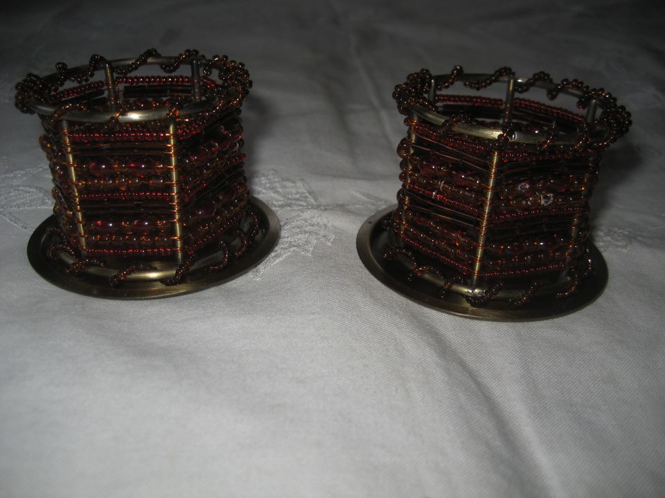 2x Partylite Teelichhalter Schmuckring Oriental Serviettenhalter in Birkenheide