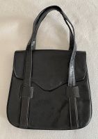Damen-Lederhandtasche (schwarz, ca. 1980/90er Jahre) - VINTAGE Hessen - Mörlenbach Vorschau