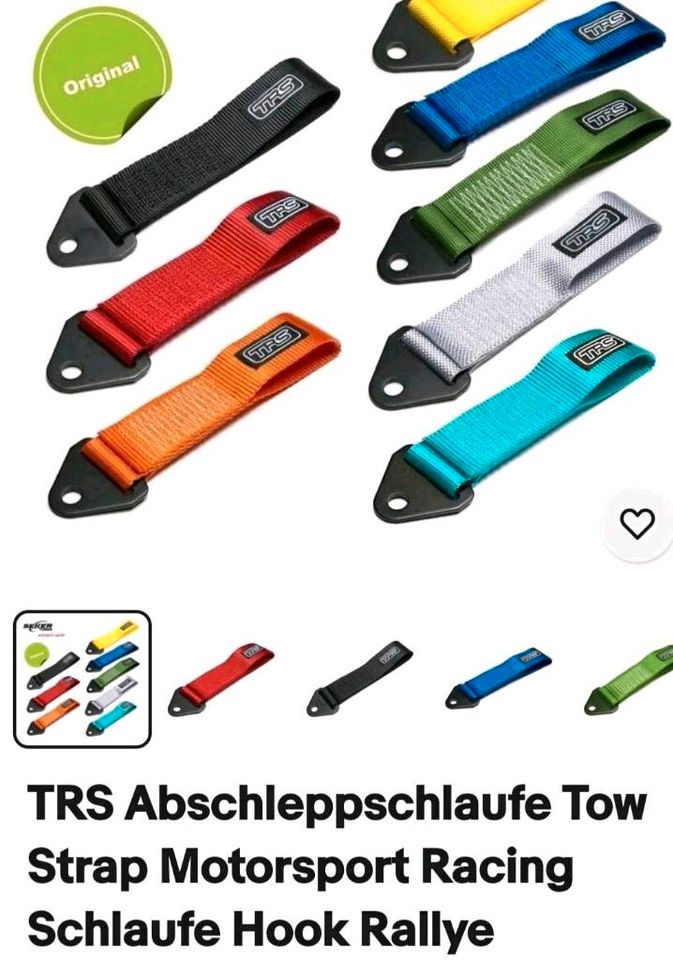 Abschleppschlaufe Abschleppseil in Blau und Rot tow strap DTM Neu