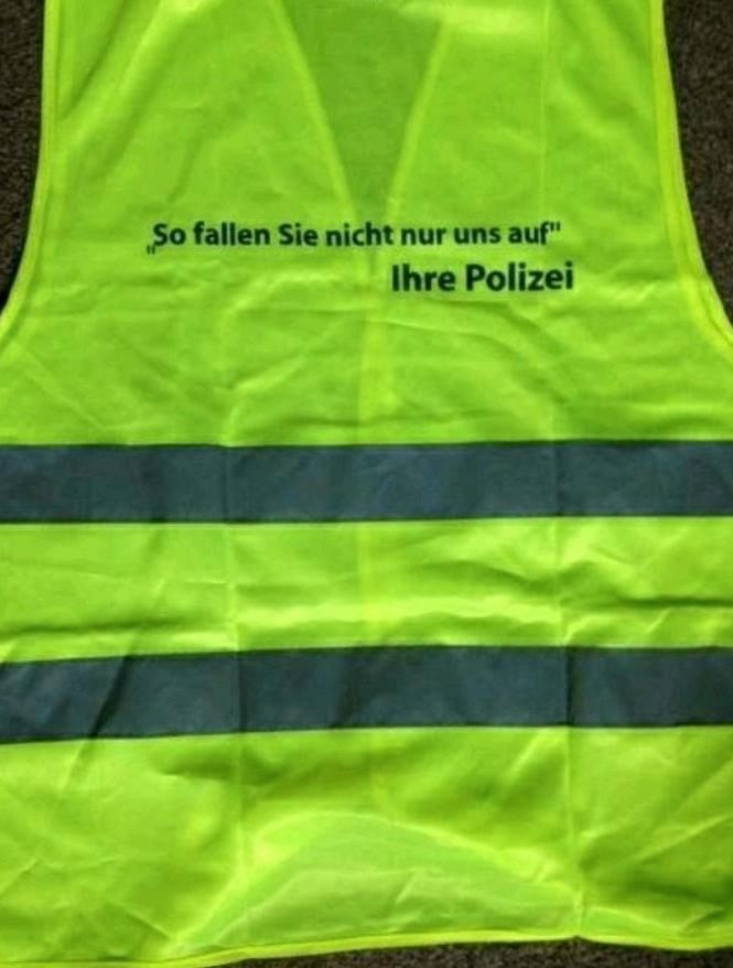 NEU Polizei Warnweste Sicherheitsweste gelb Gr 2 XL 164 - 194 cm in Wyhratal