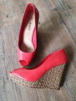 Wedges Peeptoe High Heels Gr 41 Koralle Hessen - Groß-Gerau Vorschau