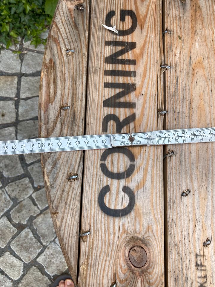 Kabeltrommel Gartentisch Holz Tisch Platte Rund in Bad Langensalza