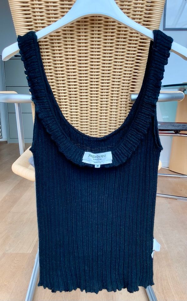 Yves Saint Laurent Stricktop Top Schwarz 100% Kaschmir M wie NEU in Fürth