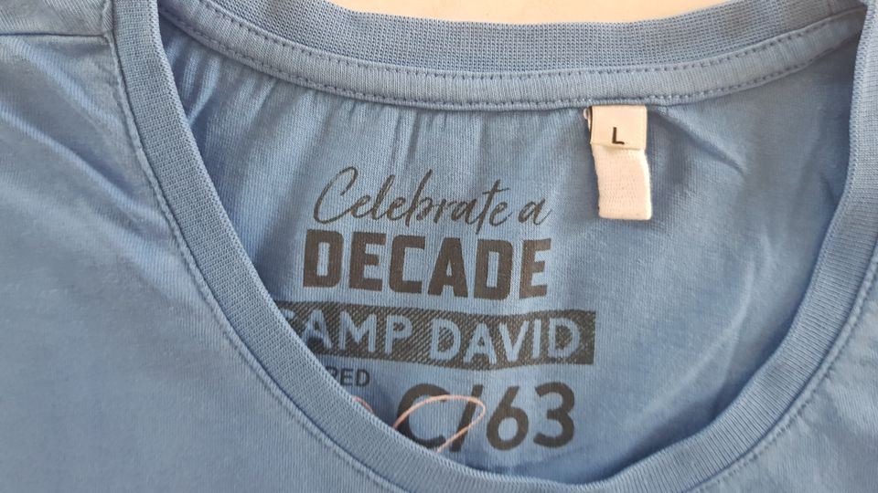 Camp David T-Shirt " mittelblau " Gr.L " neuwertig !!! in Bad Breisig 