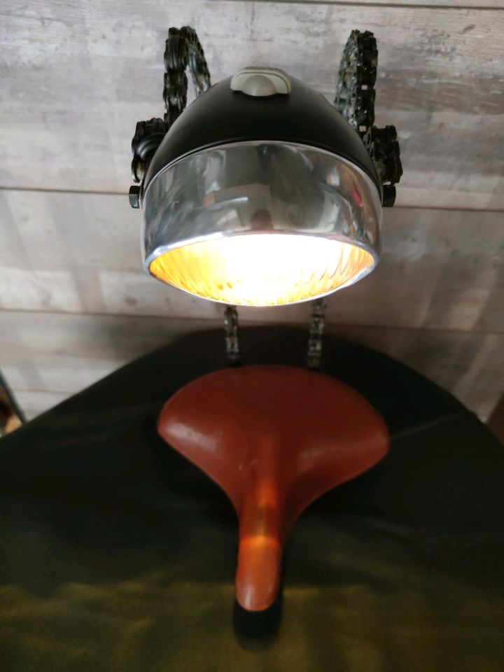 Tischlampe Vintage old school Fahrradlampe Unicat in Neuhaus