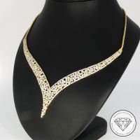 M*195321 WERT 1.680,- Zirkonia Collier 585 Gold 14 KT Kette XXYY Essen - Karnap Vorschau