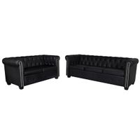 Chesterfield-Sofa 2- und 3- Sitzer Schwarz Hessen - Helsa Vorschau