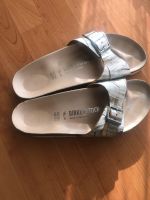 Birkenstock Madrid 40 Silber/Gold/Sand Frankfurt am Main - Bergen-Enkheim Vorschau