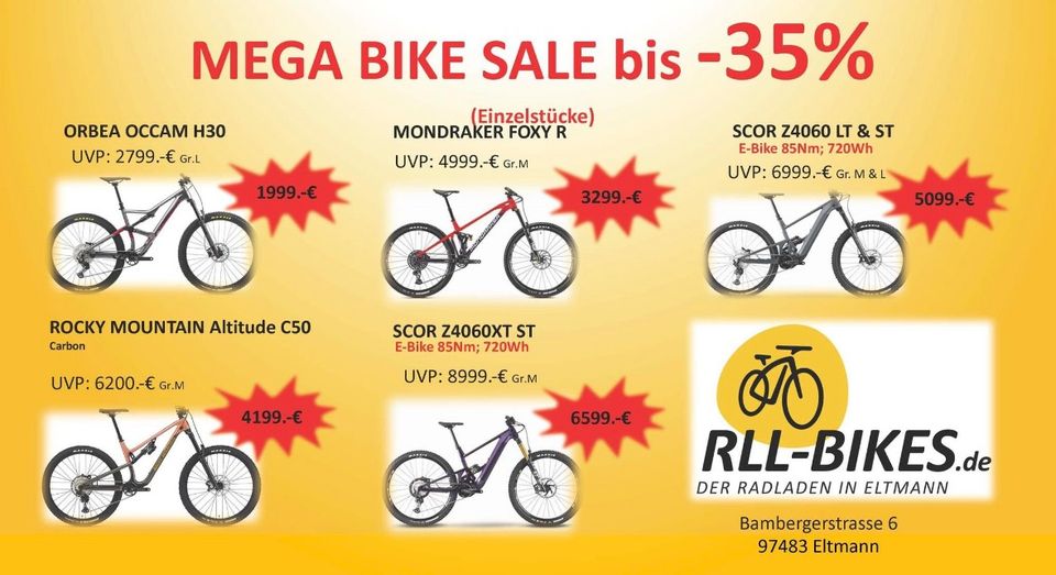 Mega Bike Sale Rocky Scor Mondraker Orbea in Eltmann