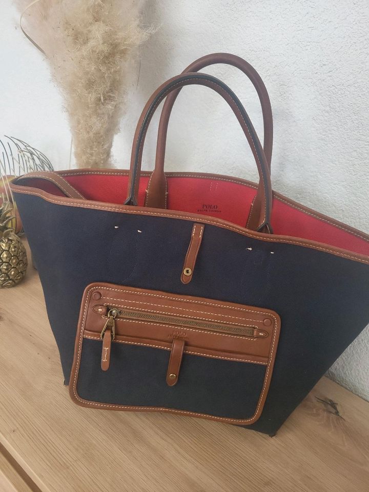 Ralph Lauren Polo,Wendetasche,Wendeshopper,Rot/Blau/Braun,Tasche in Deißlingen