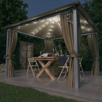 Pavillon mit Doppeldach und LED-Lichterkette Taupe 3x3x2,7 m Rheinland-Pfalz - Rülzheim Vorschau