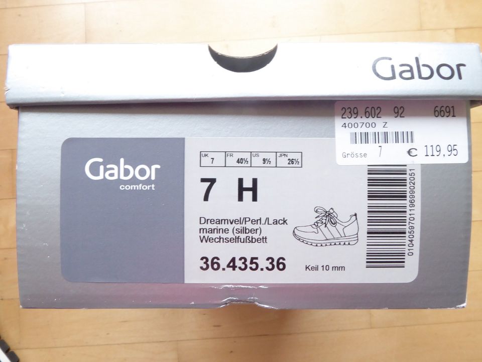 Gabor Comfort Sneaker marineblau Gr. 7 / 40 - 41 neuwertig in Ratingen