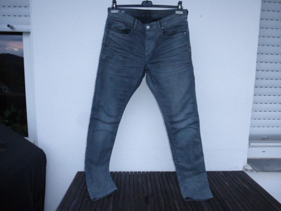 G-STAR 3301 Slim Herren Stretch Jeans grau schwarz Gr. 34 L 34 in Heiligkreuzsteinach