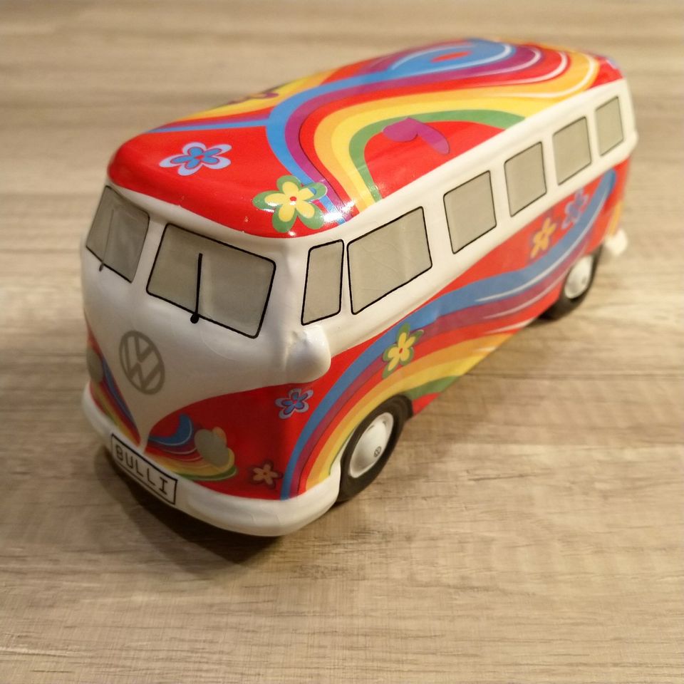 VW Bus Spardose Hibiscus