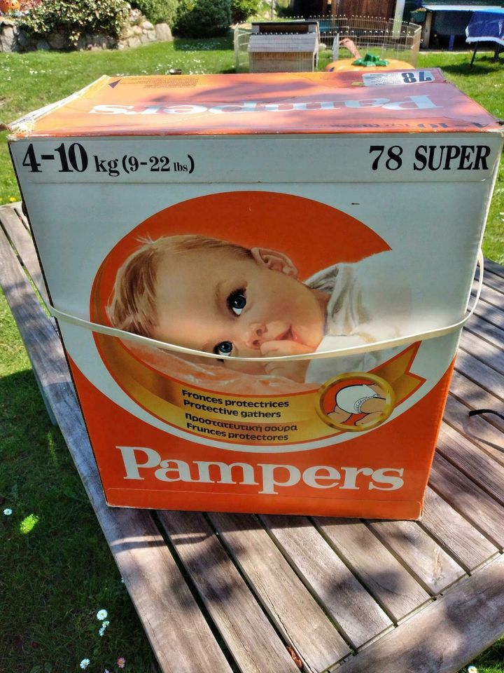 Alter Pampers - Windelkarton/vintage/ retro  aus den 80iger in Schönberg (Mecklenburg)