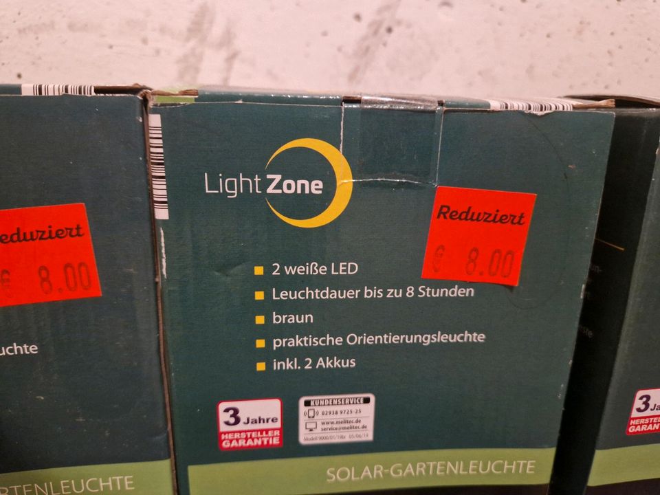 5 x LightZone neu ovp Solar Gartenleuchte Rattanmuster braun grau in Dortmund