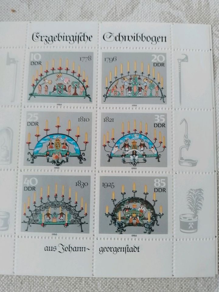 1 Satz Briefmarken DDR Erzgebirgische Schwibbogen in Braunschweig