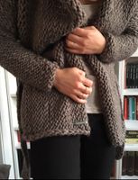 Wollmantel Strickmantel Cardigan Wollpullover beige braun S M West - Sindlingen Vorschau