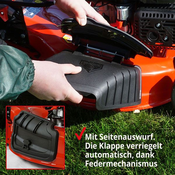 Benzin Rasen Mäher mit Antrieb Schnittbreite 51 cm Elektrostart Radantrieb Mulch VB in Greven