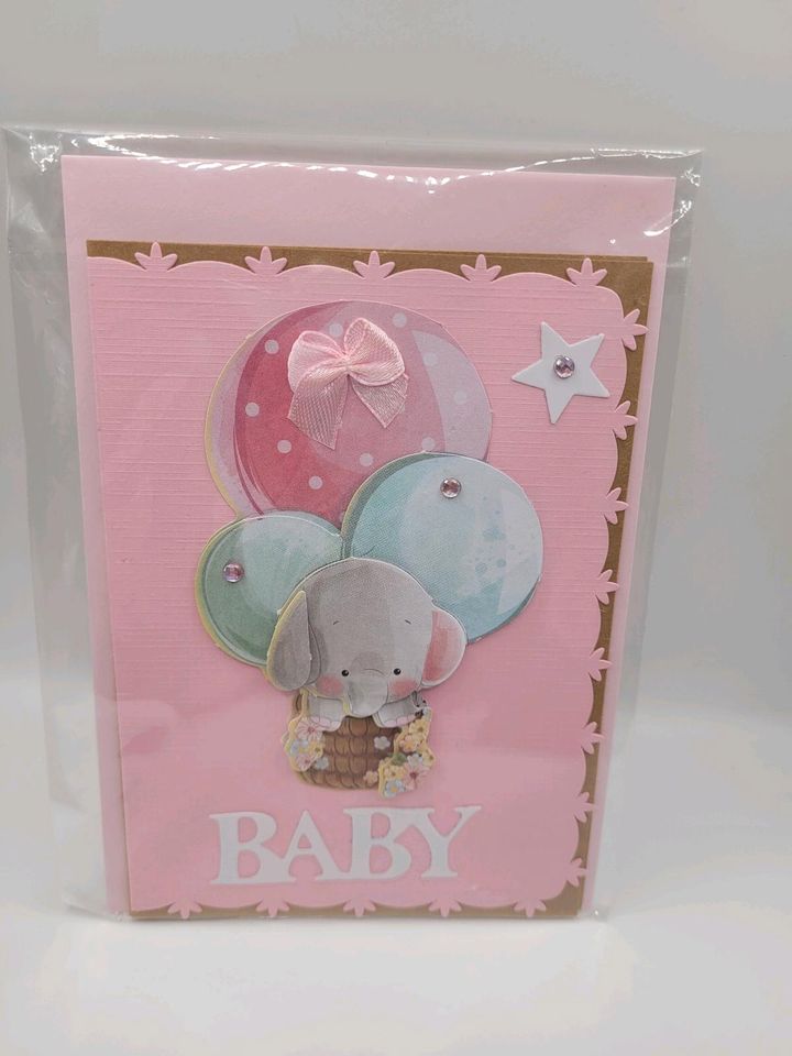Babykarten Mädchen Geburt Glückwünschkarten handmade in Alheim