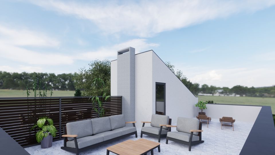 Kroatien Istrien Peroj Duplex-Haus mit Pool, inkl. MwSt, ausgezeichnete Lage nahe dem Meer( 800 m) Dachterrasse mit Aussicht in Freiberg