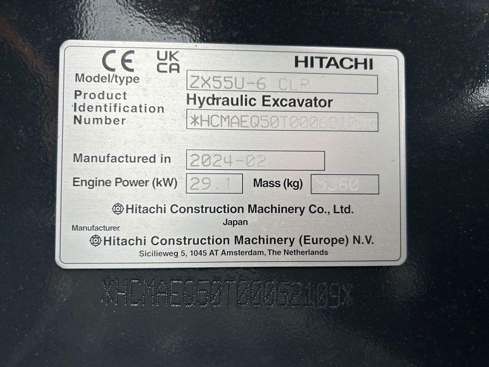 HITACHI ZX55U-6 CLR Kompaktbagger - NEU mit HS03 SW & Sieblöffel in Remshalden