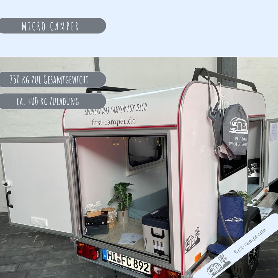 ✅ Micro Camper kleiner Wohnwagen 750 kg ideal für Elektroautos ✅ in Hildesheim