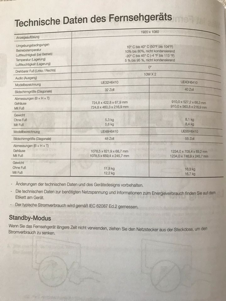 Samsung SMART LED TV weiß mit 3D Brille und Wandhalterung in Weingarten