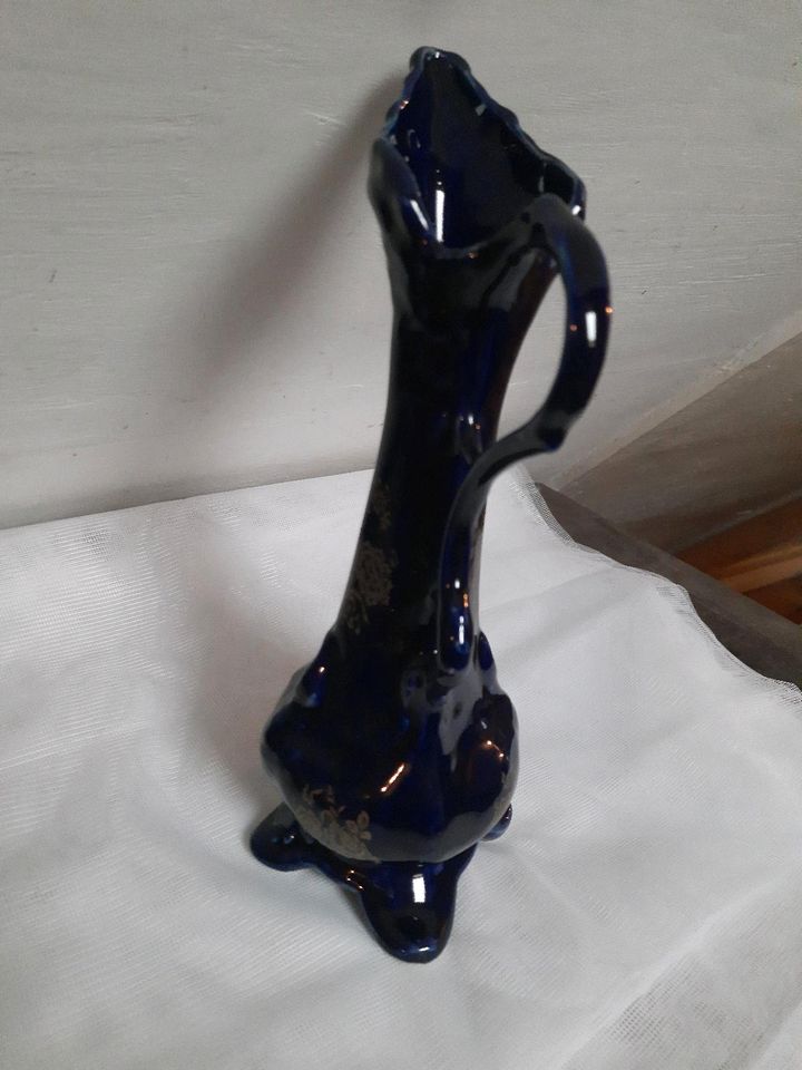 Blumenvase / Vase / Kännchen 100% Cobalt dunkel blau in Unterweißbach