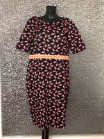 Kleid J.P. Boden London Größe 48 UK22L US18L schwarz-rose Kurzarm Köln - Mülheim Vorschau